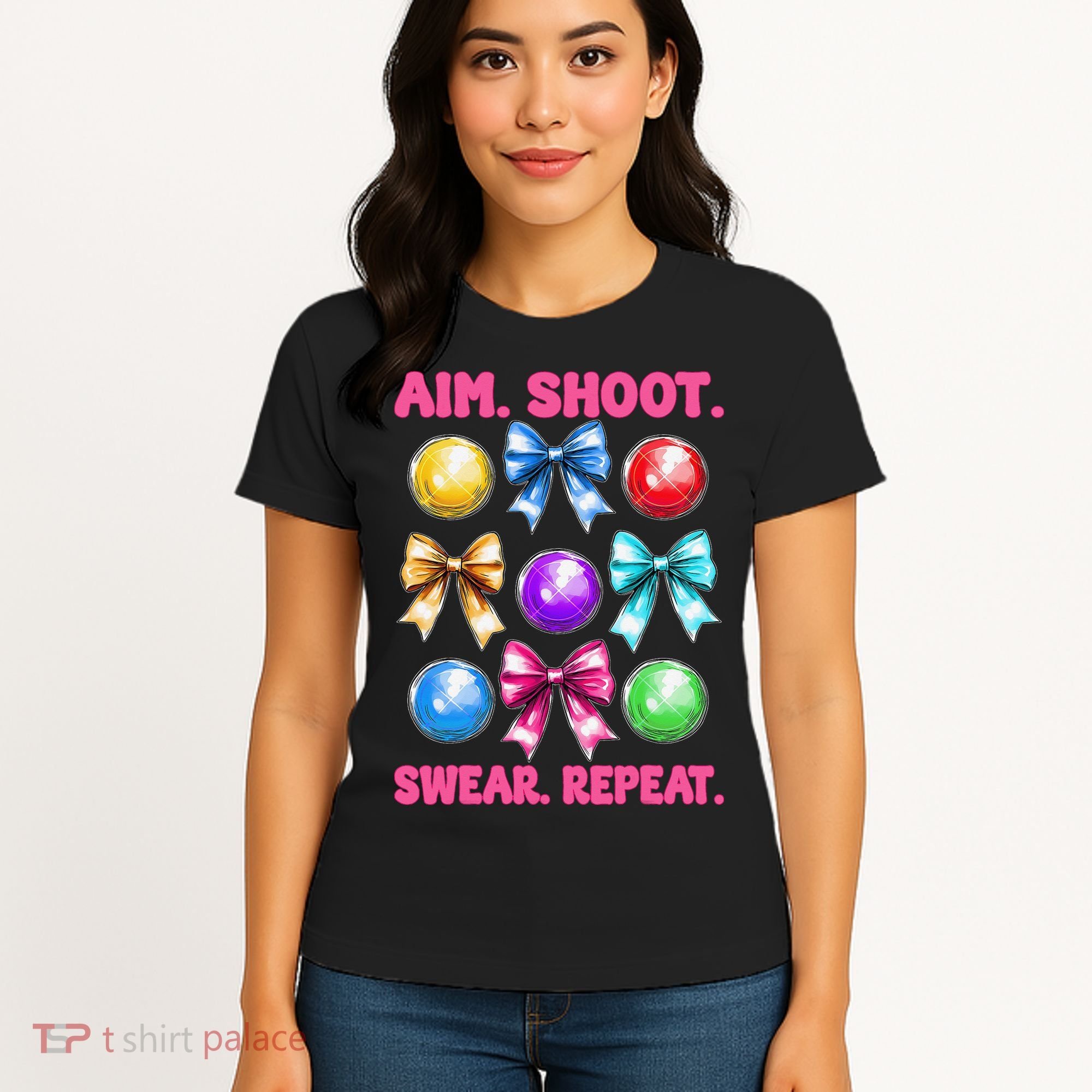Bocce Ball Player Girl Mom Mothers Day Aim Shoot Swear Women's T-Shirt