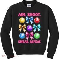 Bocce Ball Player Girl Mom Mothers Day Aim Shoot Swear Kids Sweatshirt thumb 0