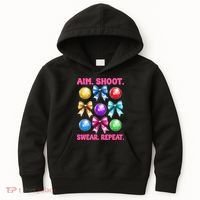 Bocce Ball Player Girl Mom Mothers Day Aim Shoot Swear Kids Hoodie thumb 0