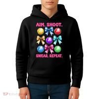 Bocce Ball Player Girl Mom Mothers Day Aim Shoot Swear Kids Hoodie thumb 4