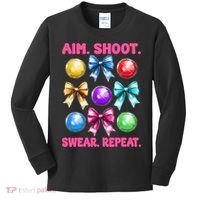 Bocce Ball Player Girl Mom Mothers Day Aim Shoot Swear Kids Long Sleeve Shirt thumb 0