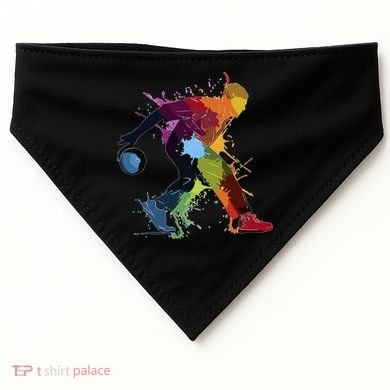 Bowling Bowler paint splash USA-Made Doggie Bandana