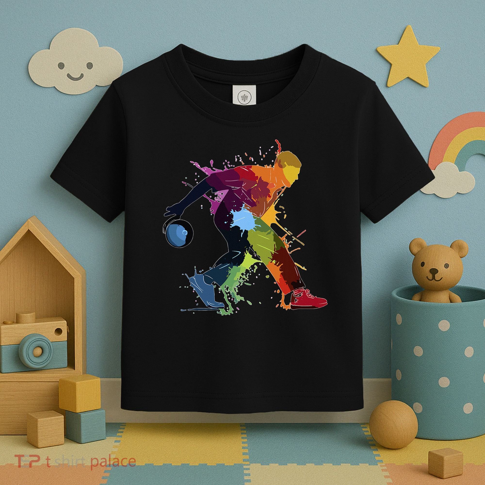 Bowling Bowler paint splash Toddler T-Shirt