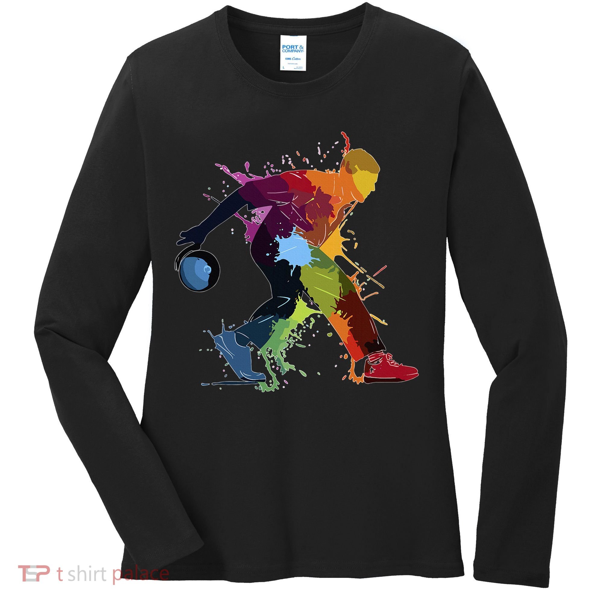 Bowling Bowler paint splash Women's Long Sleeve Shirt