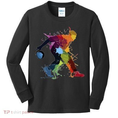 Bowling Bowler paint splash Kids Long Sleeve Shirt