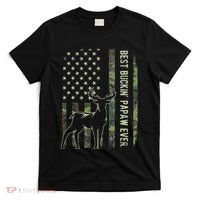 Best Buckin Papaw Camo American Flag Deer Hunting Gift T-Shirt thumb 0