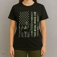 Best Buckin Papaw Camo American Flag Deer Hunting Gift T-Shirt thumb 4
