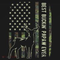 Best Buckin Papaw Camo American Flag Deer Hunting Gift Women's Hoodie thumb 2