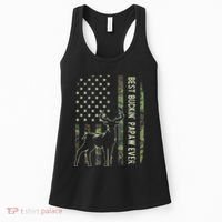 Best Buckin Papaw Camo American Flag Deer Hunting Gift Women's Tank Top thumb 0