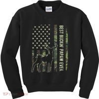 Best Buckin Papaw Camo American Flag Deer Hunting Gift Kids Sweatshirt thumb 0
