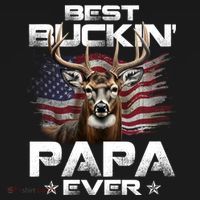 Best Buckin Papa Ever Usa Flag Deer Hunting FatherS Day T-Shirt thumb 7