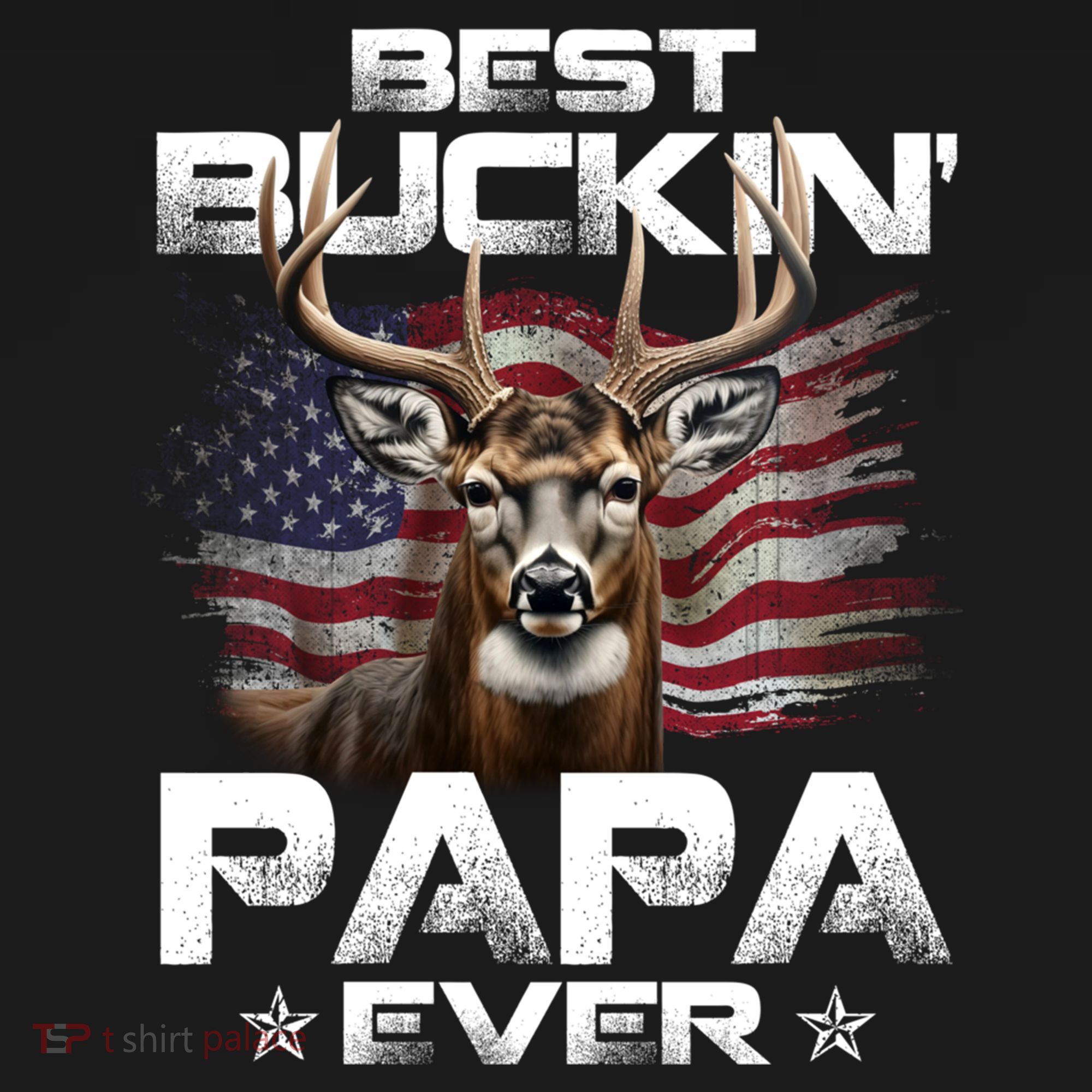 Best Buckin Papa Ever Usa Flag Deer Hunting FatherS Day Women's Hoodie
