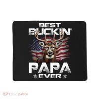 Best Buckin Papa Ever Usa Flag Deer Hunting FatherS Day Mousepad thumb 0