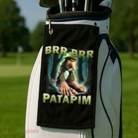 Brr Brr Patapim Funny Italian Meme Brainrot Humor Gen Z  Golf Towel thumb 2