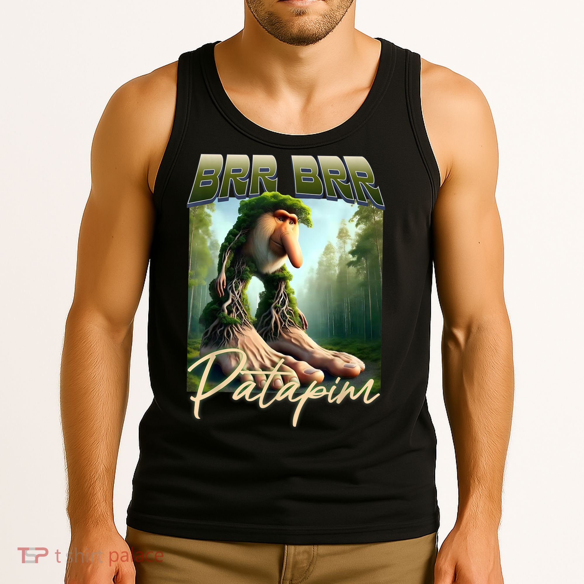 Brr Brr Patapim Italian Brainrot Meme Forest Monkey Bootleg  Tank Top