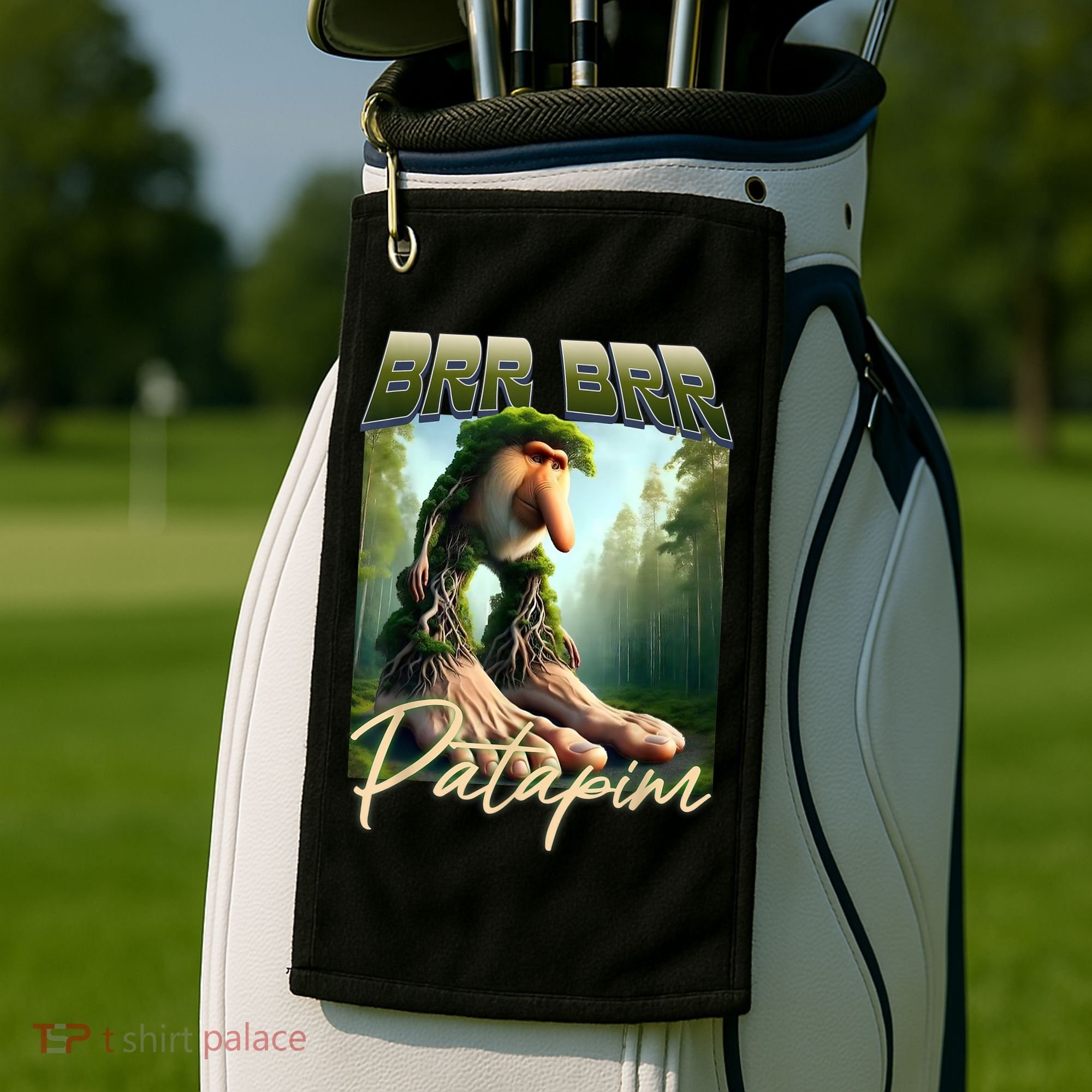 Brr Brr Patapim Italian Brainrot Meme Forest Monkey Bootleg  Golf Towel