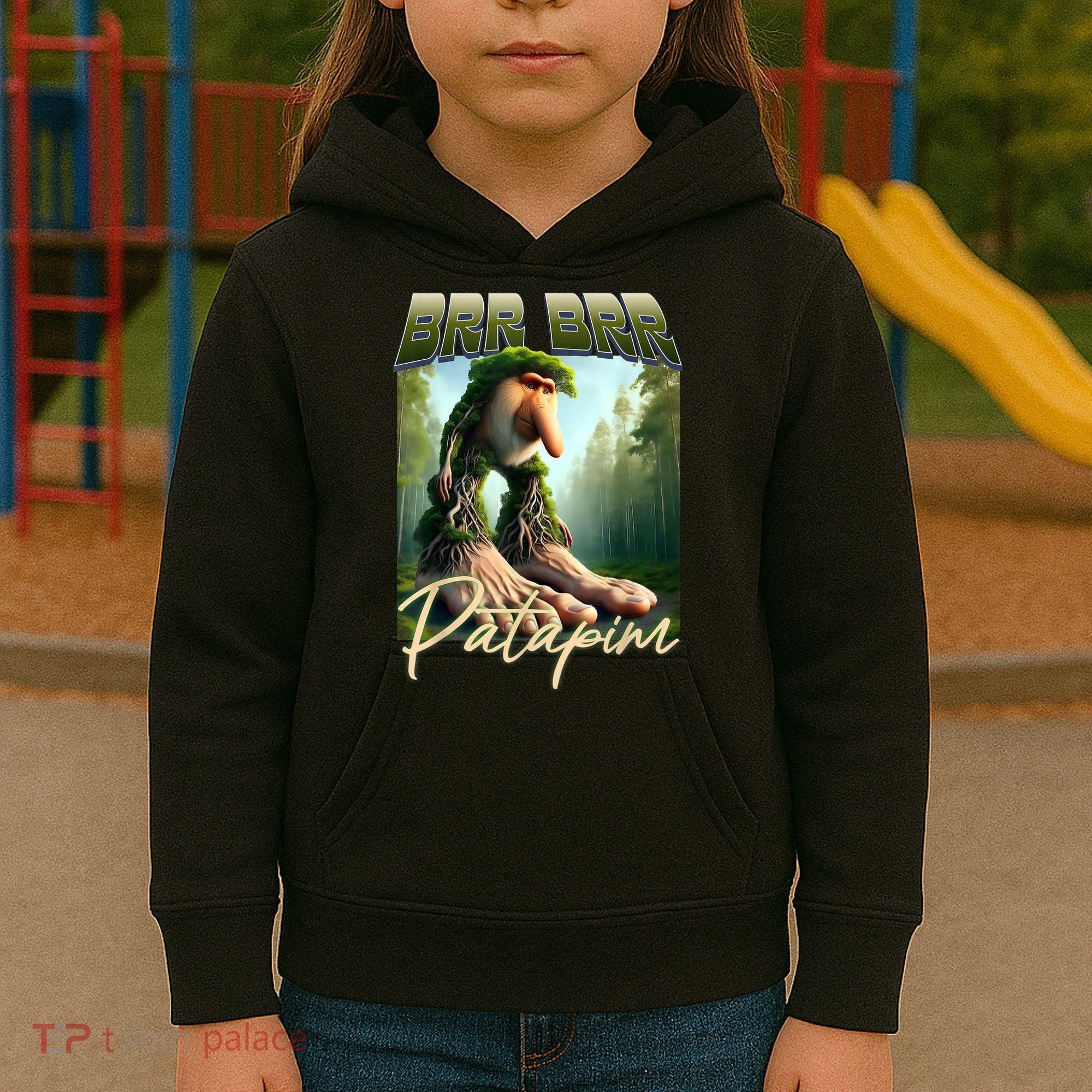 Brr Brr Patapim Italian Brainrot Meme Forest Monkey Bootleg  Kids Hoodie