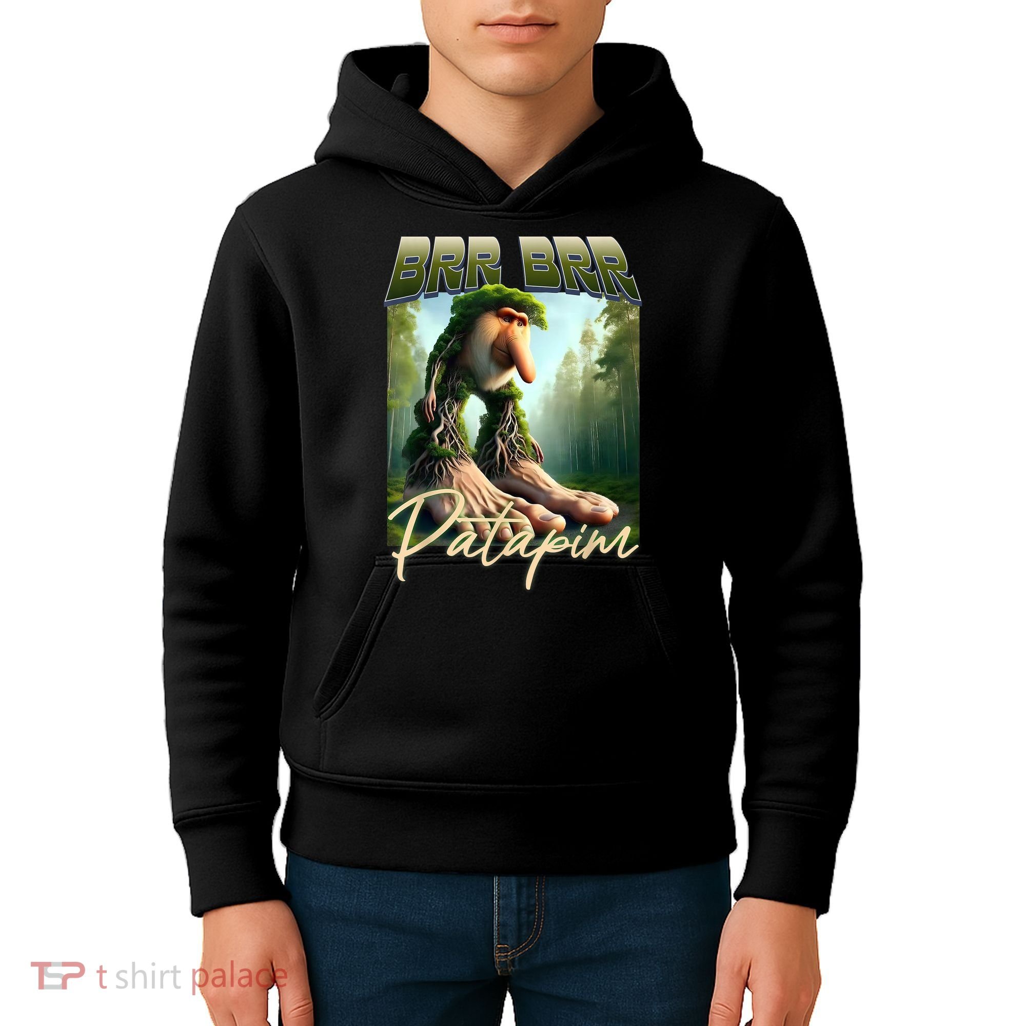 Brr Brr Patapim Italian Brainrot Meme Forest Monkey Bootleg  Kids Hoodie