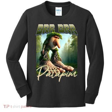 Brr Brr Patapim Italian Brainrot Meme Forest Monkey Bootleg  Kids Long Sleeve Shirt