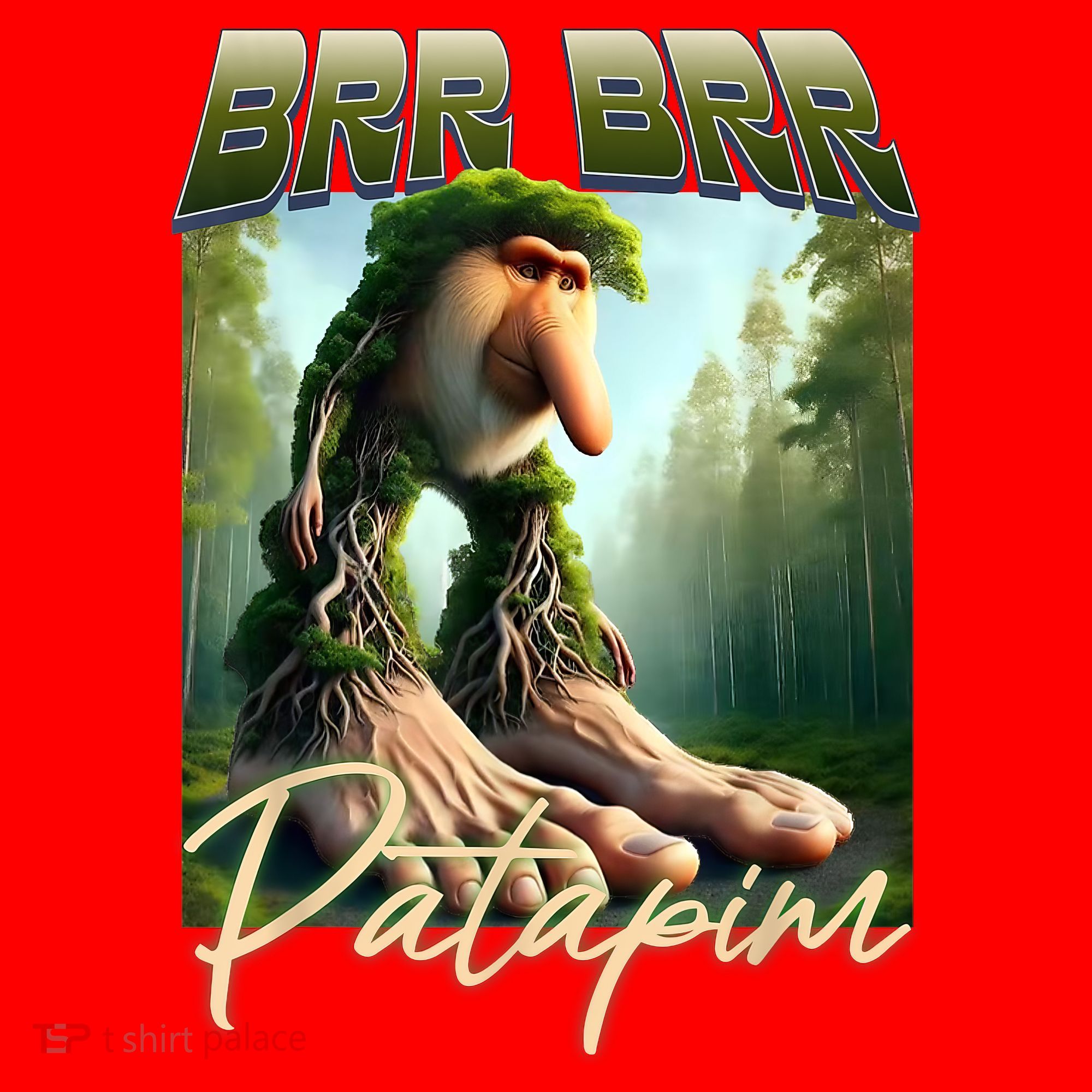 Brr Brr Patapim Italian Brainrot Meme Forest Monkey Bootleg  Santa Hat