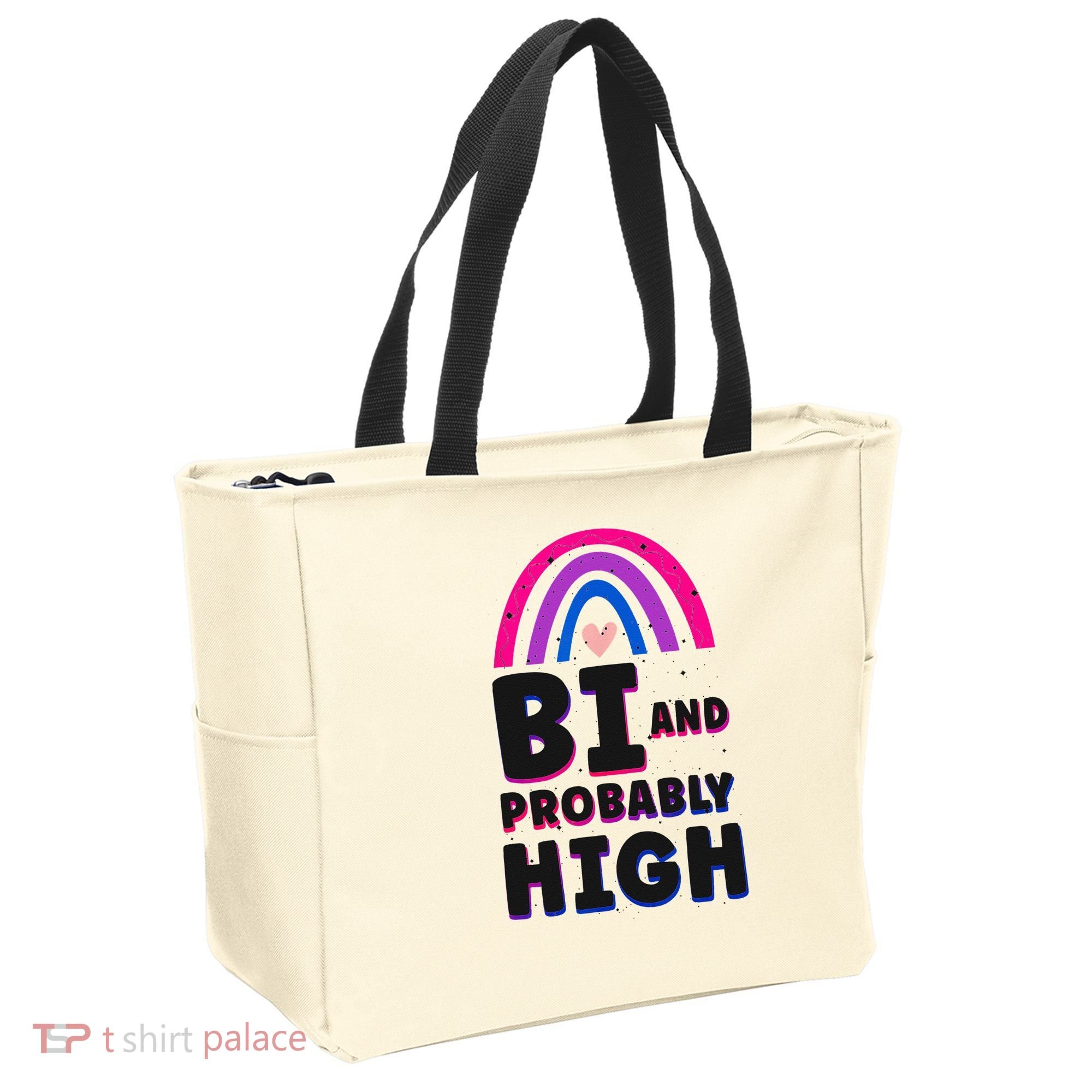 Bisexual Bi Pride Flag Bi And Probably High Tote Bag