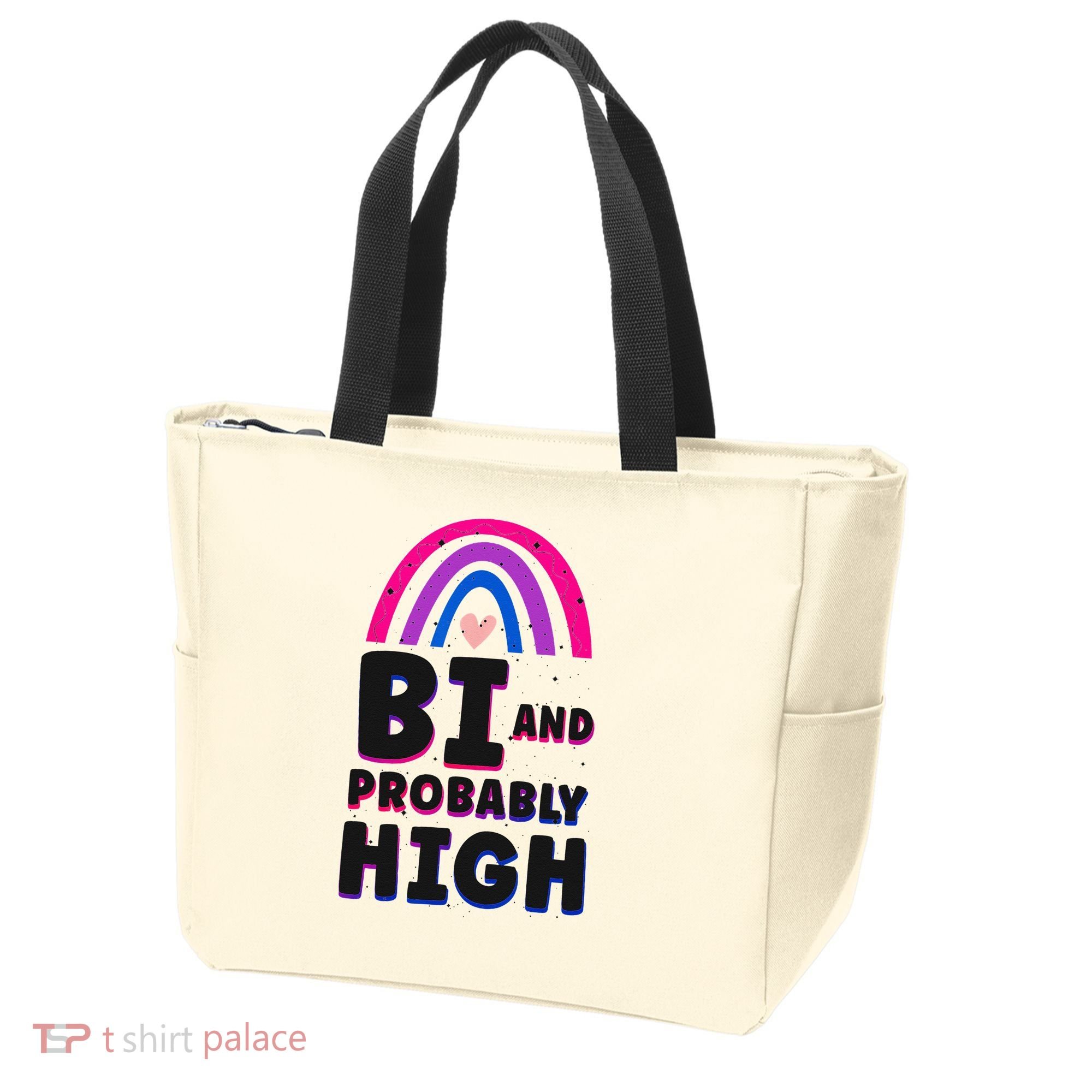 Bisexual Bi Pride Flag Bi And Probably High Tote Bag