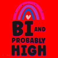Bisexual Bi Pride Flag Bi And Probably High Santa Hat thumb 1