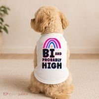 Bisexual Bi Pride Flag Bi And Probably High Doggie Tank thumb 2