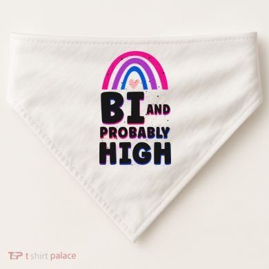 Bisexual Bi Pride Flag Bi And Probably High USA-Made Doggie Bandana