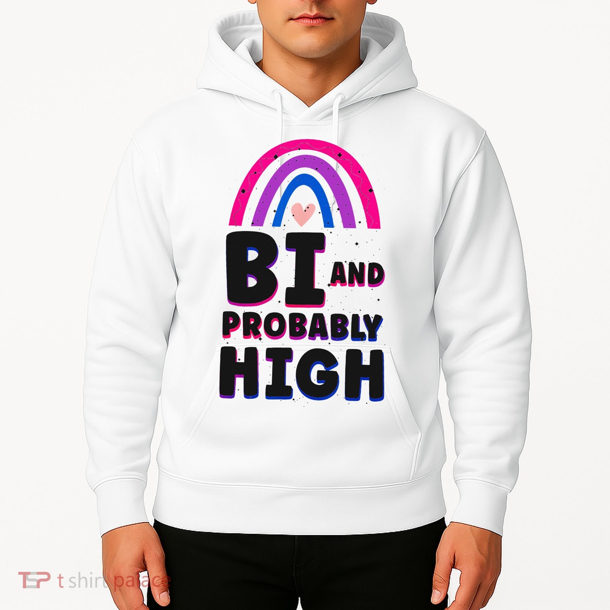 Bisexual Bi Pride Flag Bi And Probably High Hoodie
