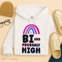 Bisexual Bi Pride Flag Bi And Probably High Hoodie thumb 4