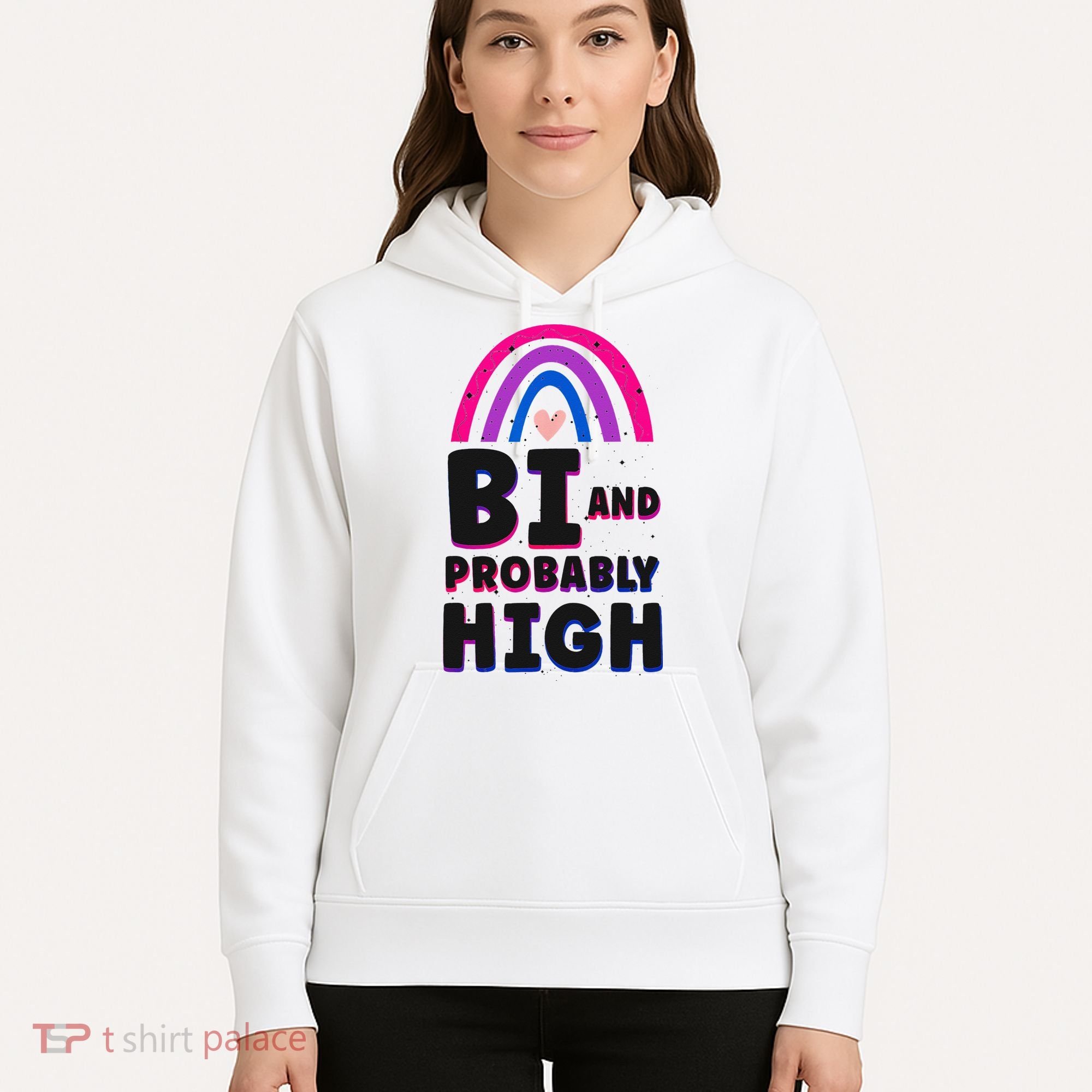 Bisexual Bi Pride Flag Bi And Probably High Hoodie