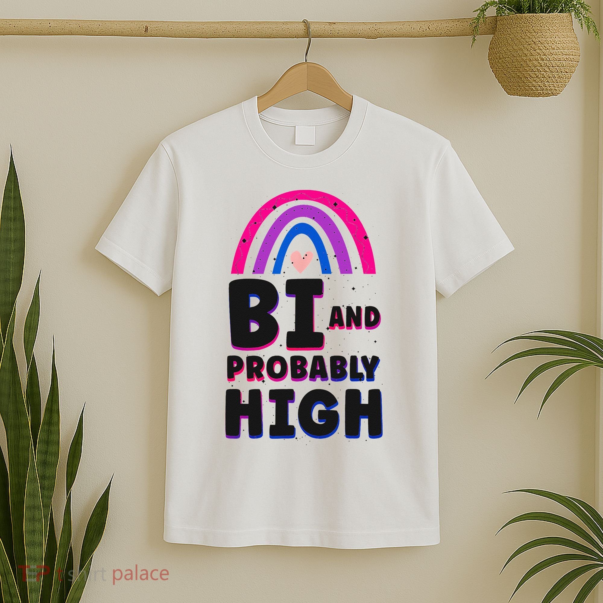 Bisexual Bi Pride Flag Bi And Probably High T-Shirt