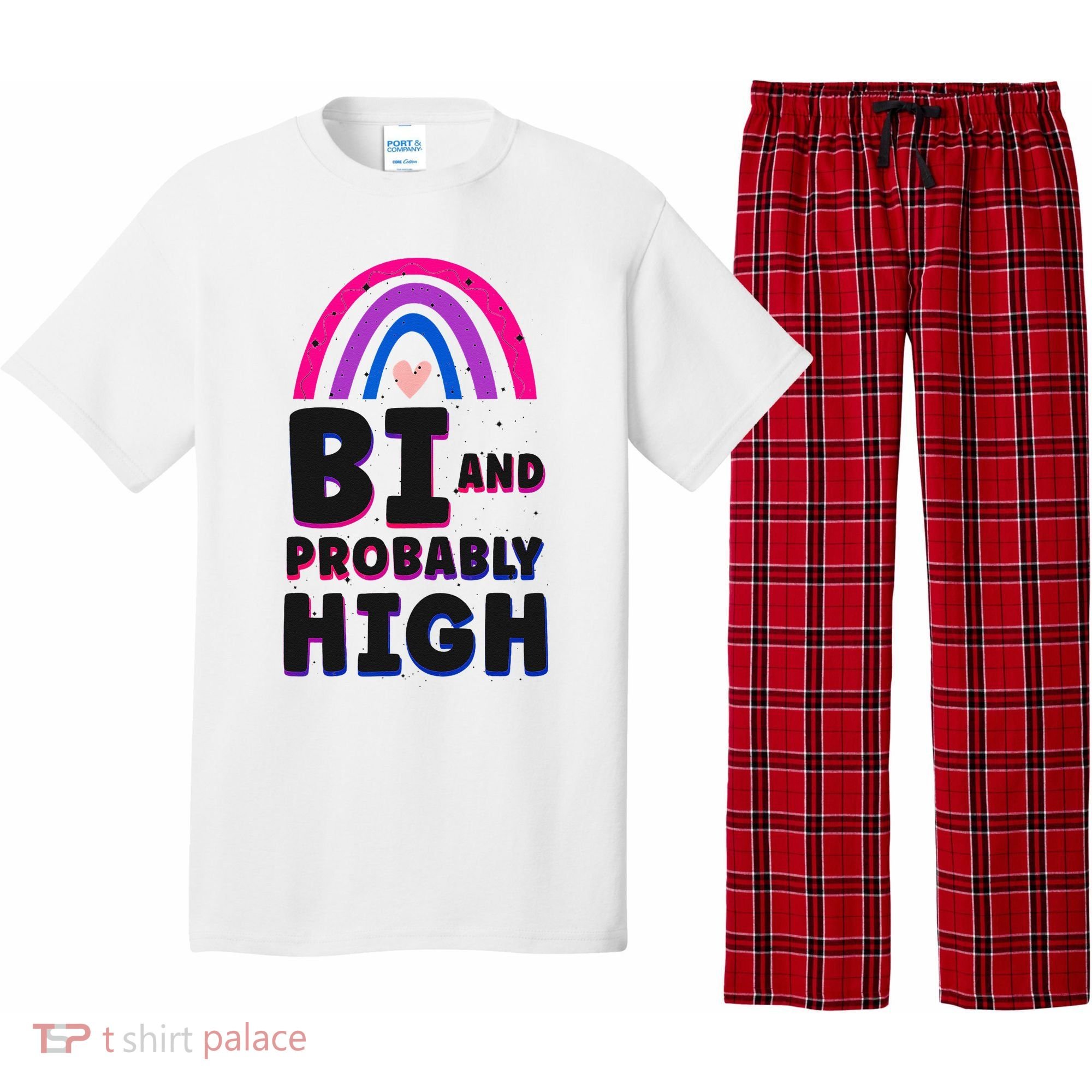 Bisexual Bi Pride Flag Bi And Probably High Pajama Set