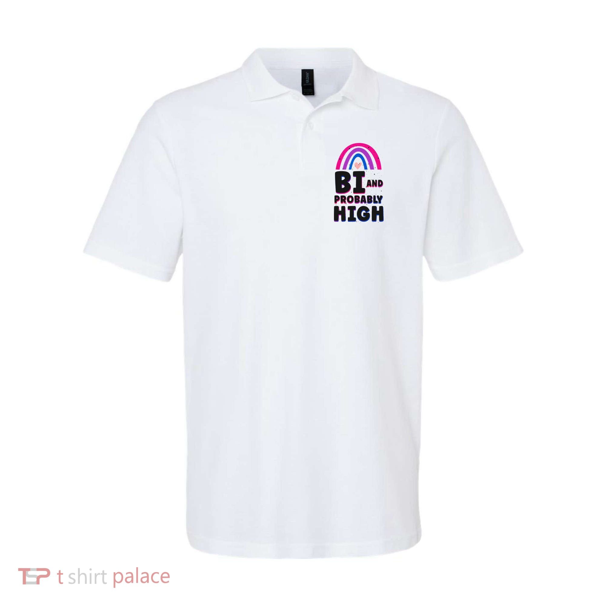 Bisexual Bi Pride Flag Bi And Probably High Polo