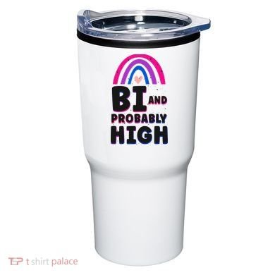 Bisexual Bi Pride Flag Bi And Probably High Tumbler