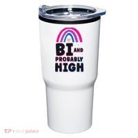 Bisexual Bi Pride Flag Bi And Probably High Tumbler thumb 0