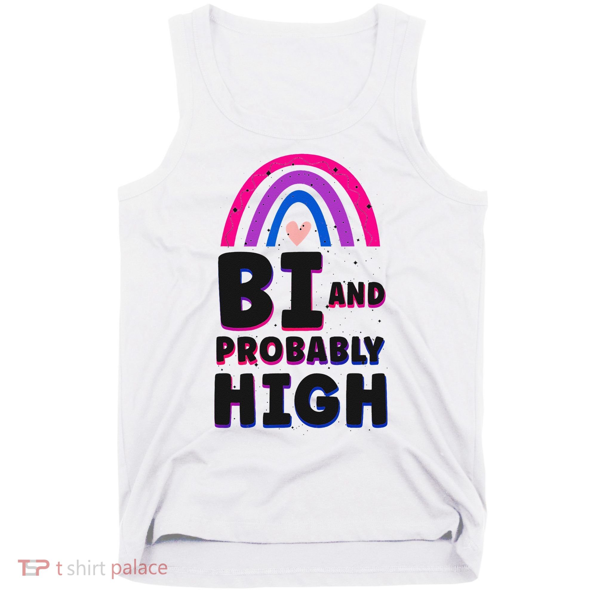 Bisexual Bi Pride Flag Bi And Probably High Tank Top