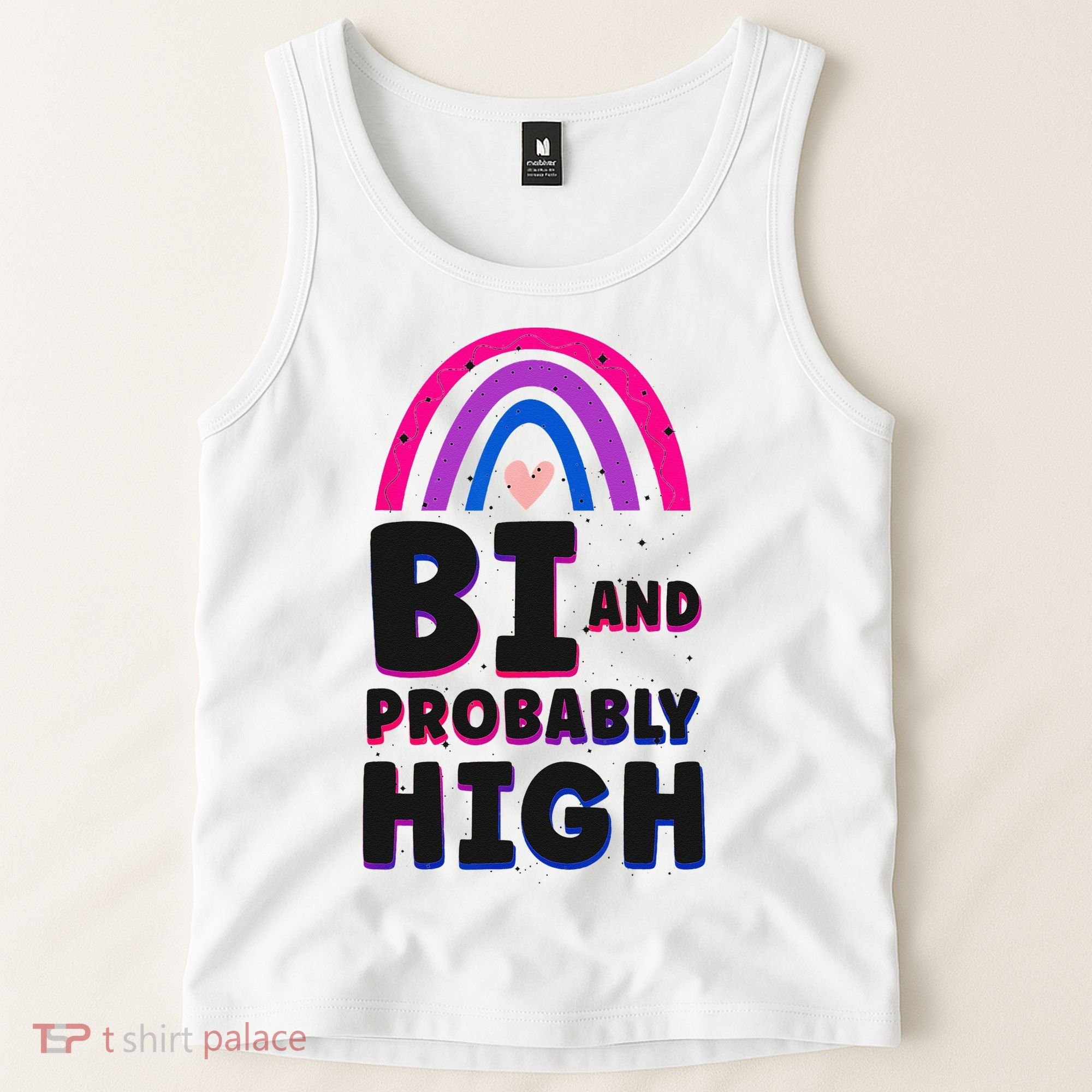 Bisexual Bi Pride Flag Bi And Probably High Tank Top