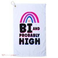Bisexual Bi Pride Flag Bi And Probably High Golf Towel thumb 0