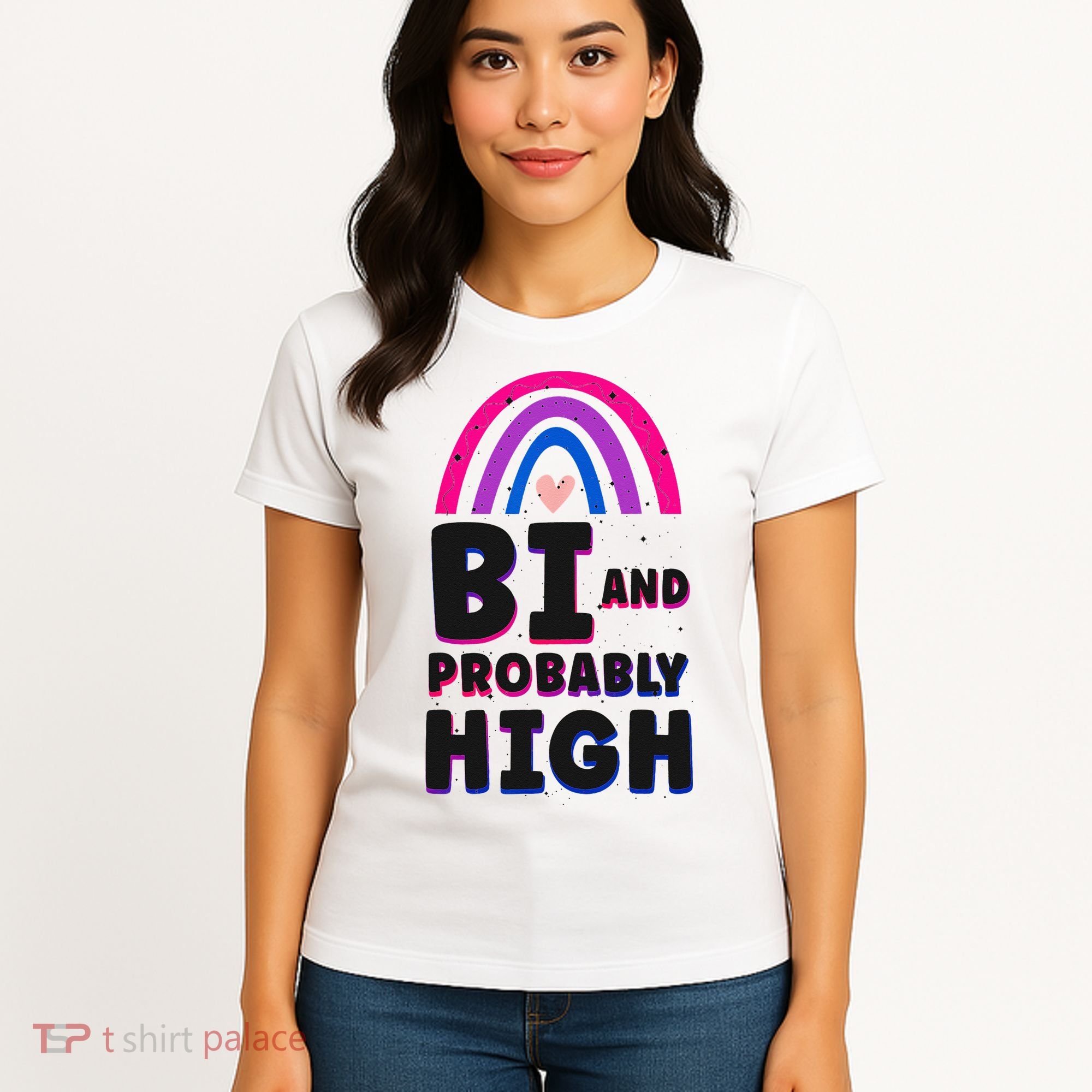 Bisexual Bi Pride Flag Bi And Probably High Women's T-Shirt
