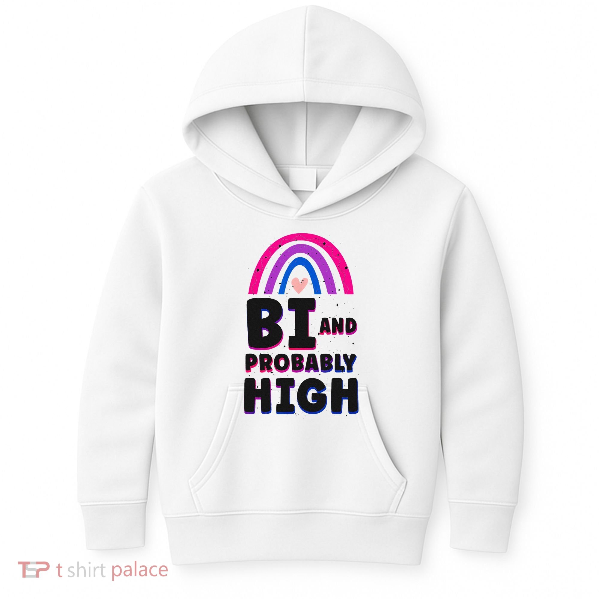 Bisexual Bi Pride Flag Bi And Probably High Kids Hoodie