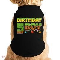 Birthday Boy Pixel 5th Birthday 5 Year Old Doggie Tank thumb 0