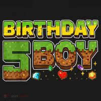 Birthday Boy Pixel 5th Birthday 5 Year Old USA-Made Doggie Bandana thumb 2