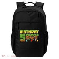 Birthday Boy Pixel 5th Birthday 5 Year Old Backpack thumb 0