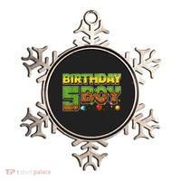 Birthday Boy Pixel 5th Birthday 5 Year Old Ornament thumb 0