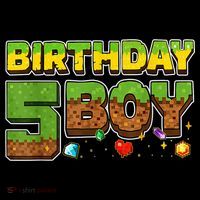 Birthday Boy Pixel 5th Birthday 5 Year Old Ornament thumb 1