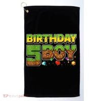 Birthday Boy Pixel 5th Birthday 5 Year Old Golf Towel thumb 0
