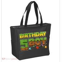Birthday Boy Pixel 5th Birthday 5 Year Old Tote Bag thumb 2