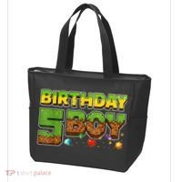 Birthday Boy Pixel 5th Birthday 5 Year Old Tote Bag thumb 3